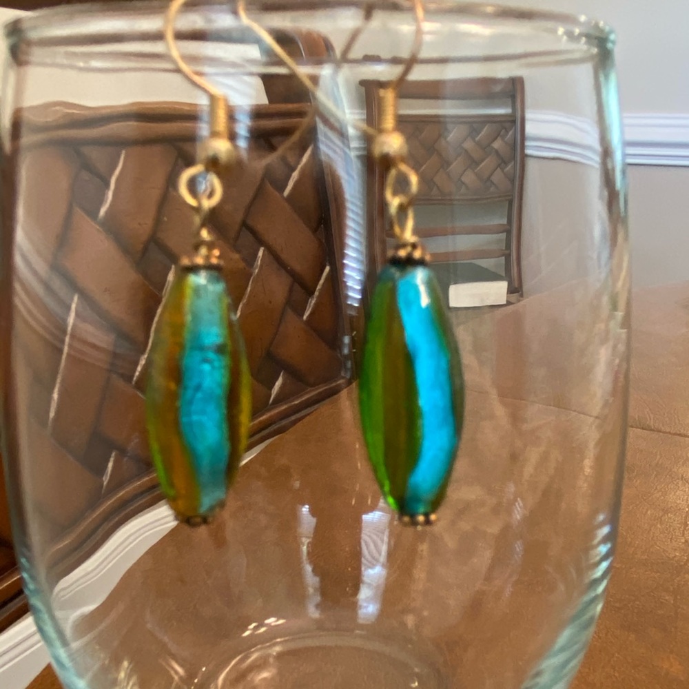 Green Blue & Brown Mix Earrings